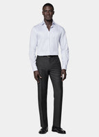 Navy Striped Widespread Collar Shirt