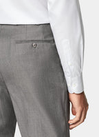 Grey Striped Widespread Collar Shirt