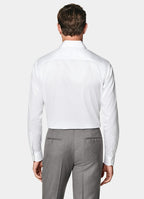 Grey Striped Widespread Collar Shirt
