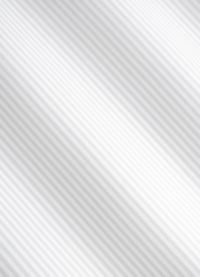 Grey Striped Widespread Collar Shirt