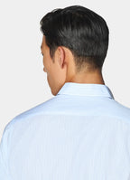 Light Blue Striped Classic Collar Shirt