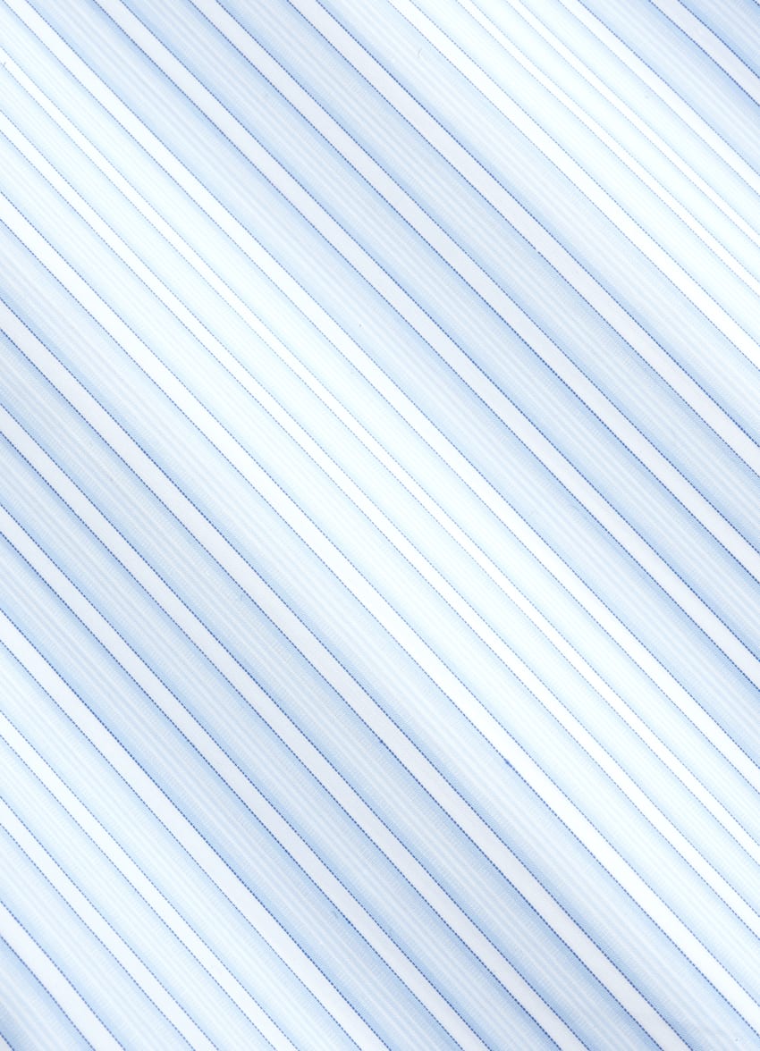 Light Blue Striped Classic Collar Shirt
