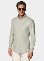 Light Green Cotton Flannel Shirt