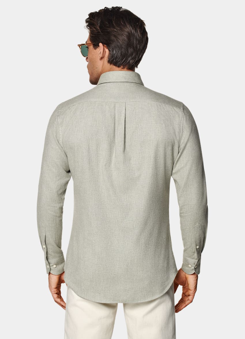Light Green Cotton Flannel Shirt