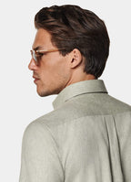 Light Green Cotton Flannel Shirt