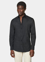 Dark Grey Cotton Flannel Shirt