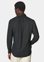Dark Grey Cotton Flannel Shirt