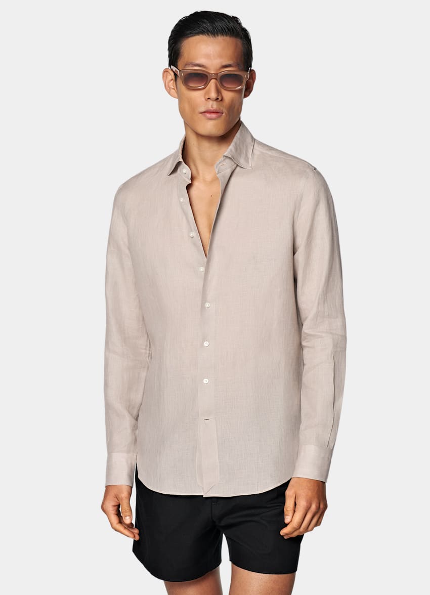 Light Brown Linen Shirt
