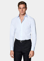 Light Blue Striped Widespread Collar Shirt
