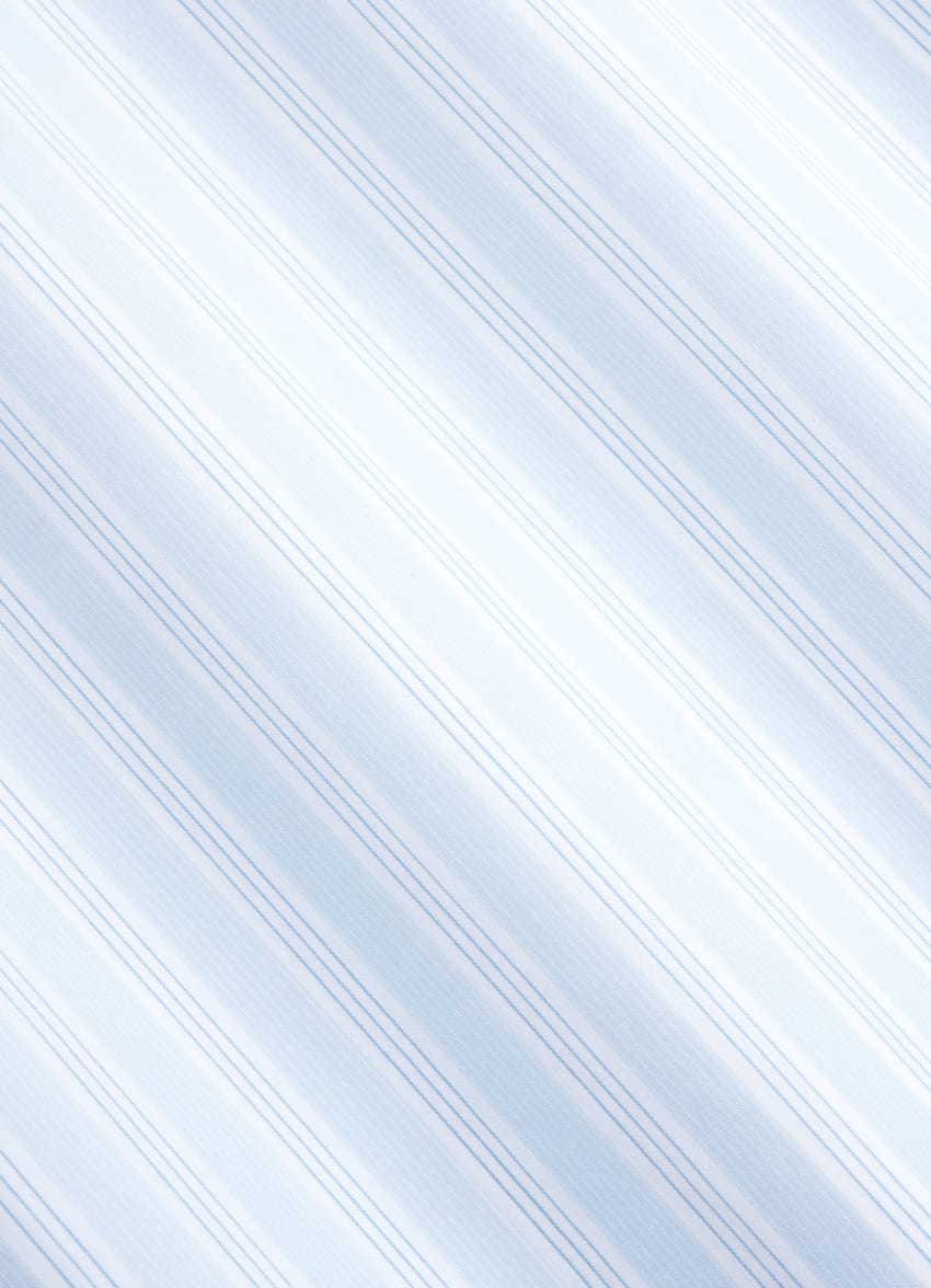 Light Blue Striped Widespread Collar Shirt