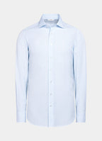 Light Blue Striped Widespread Collar Shirt
