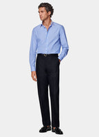 Light Blue Striped Point Collar Shirt