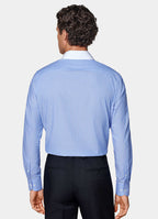 Light Blue Striped Point Collar Shirt