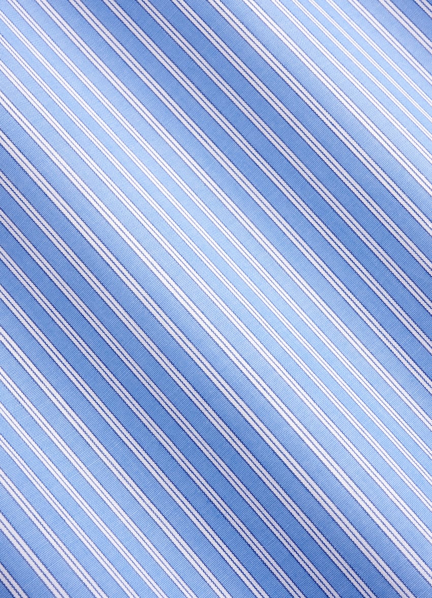 Light Blue Striped Point Collar Shirt