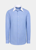 Light Blue Striped Point Collar Shirt