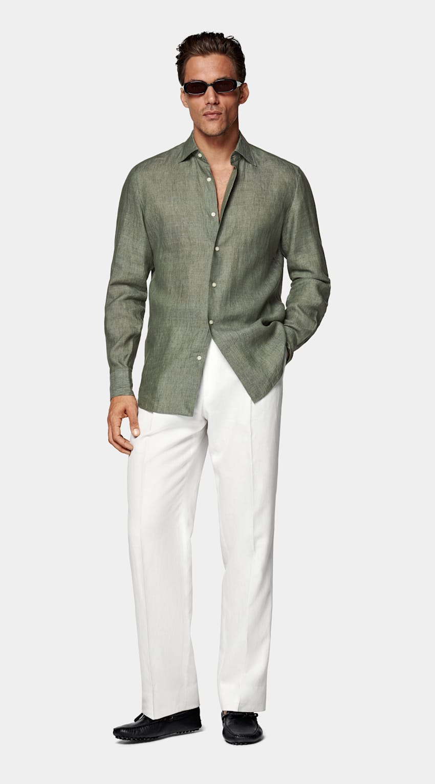 Green Linen Shirt
