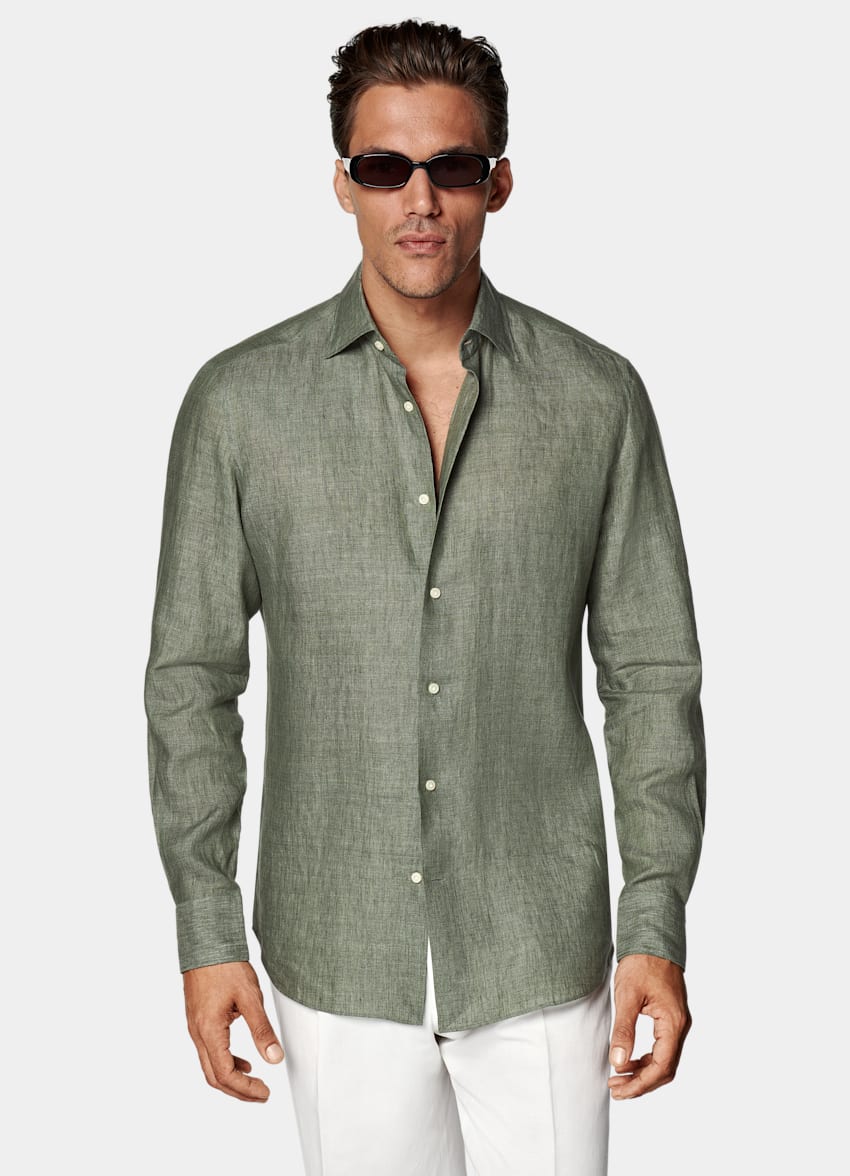 Green Linen Shirt