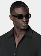 Black Cotton Short Sleeve Shirt