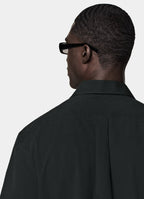Black Cotton Short Sleeve Shirt
