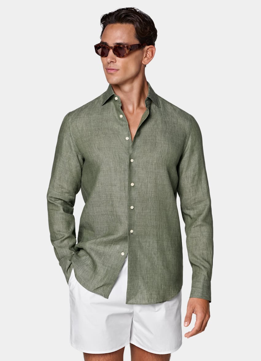 Green Linen Shirt