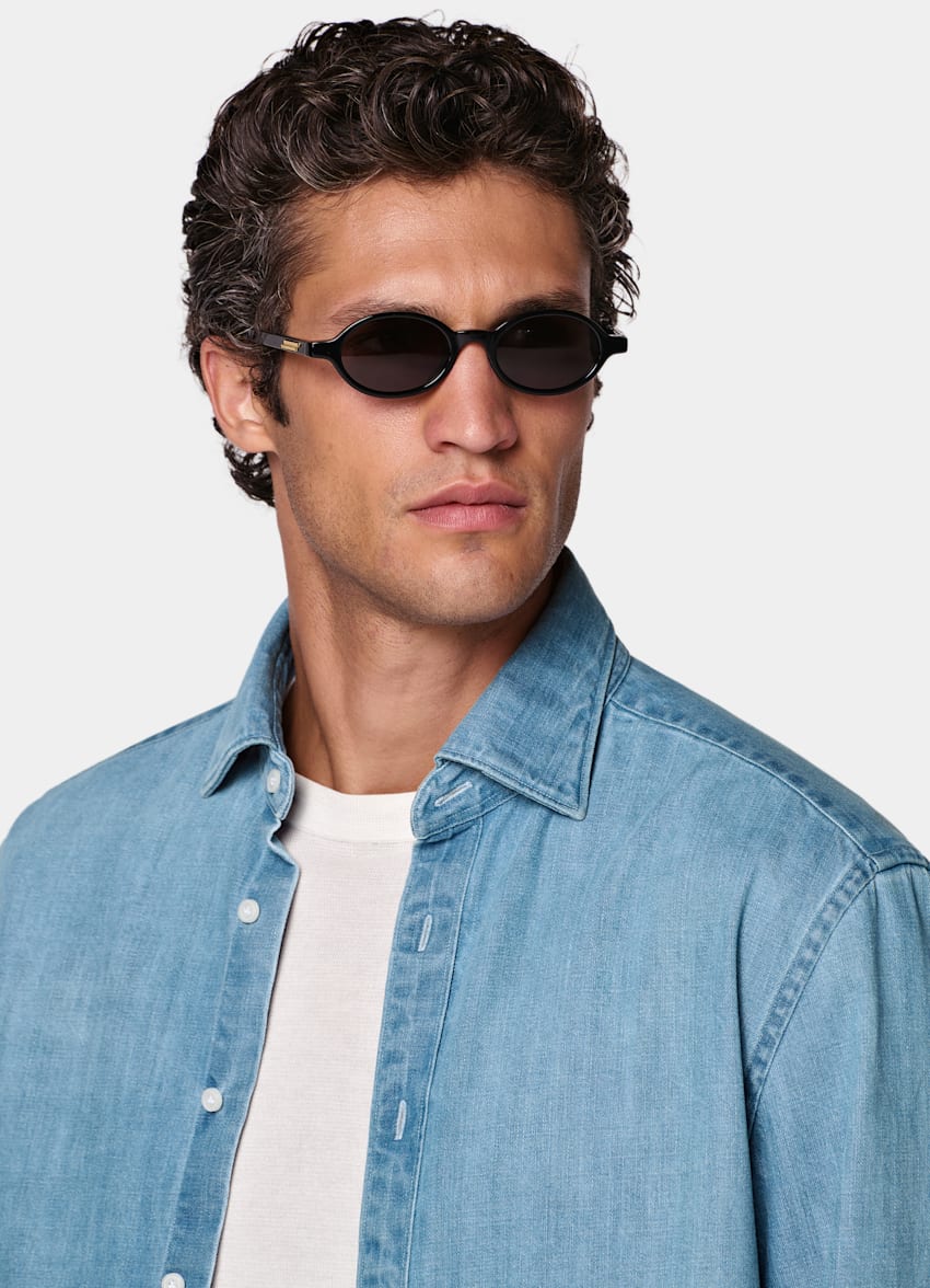Mid Blue Denim Shirt