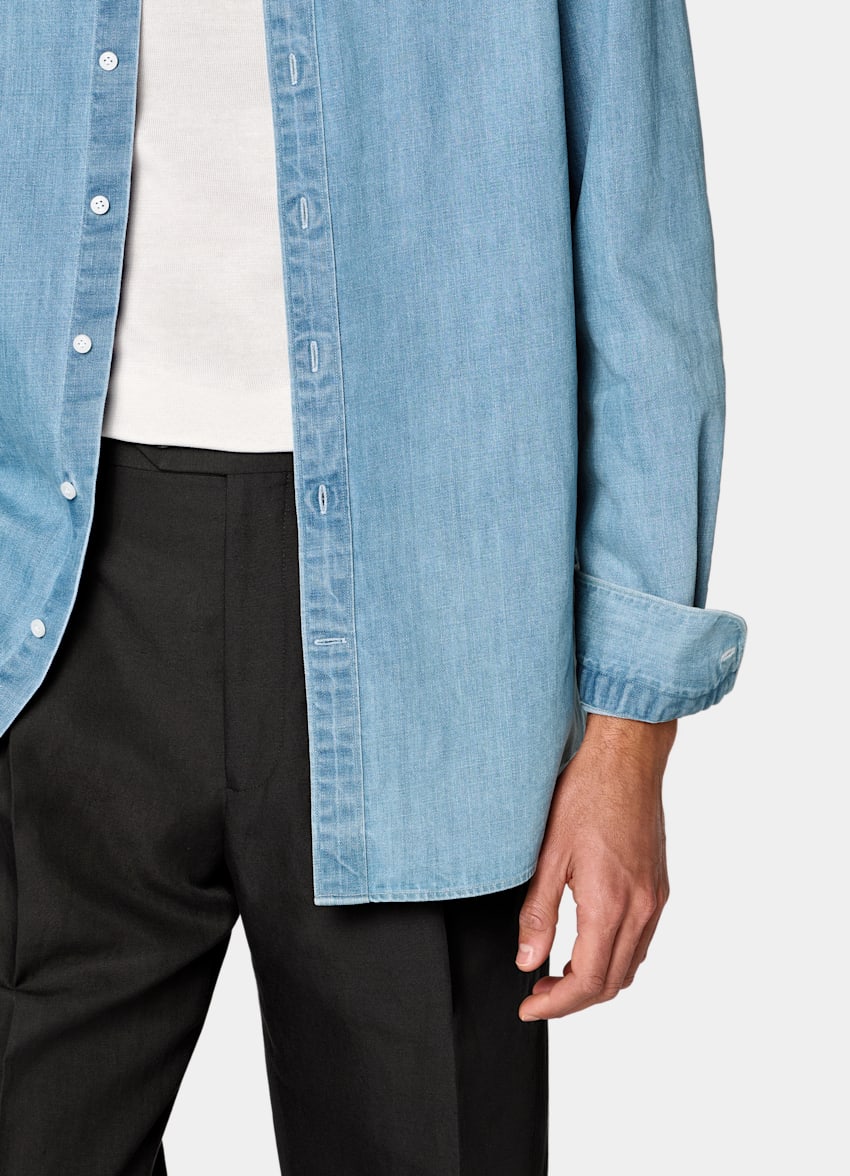 Mid Blue Denim Shirt