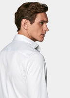 Light Grey Striped Widespread Collar Shirt