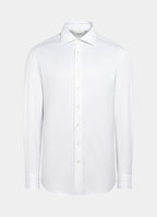 Light Grey Striped Widespread Collar Shirt