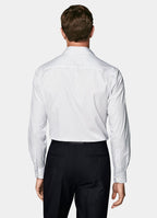 Navy Striped Widespread Collar Shirt
