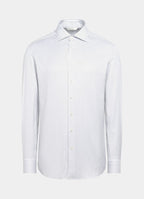 Navy Striped Widespread Collar Shirt