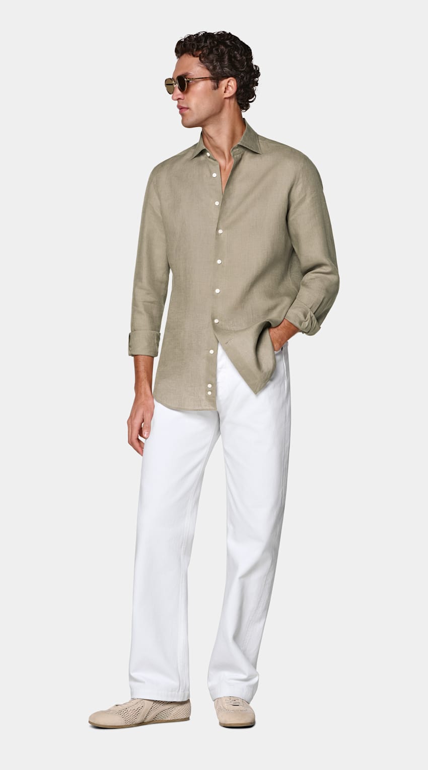 Taupe Linen Shirt
