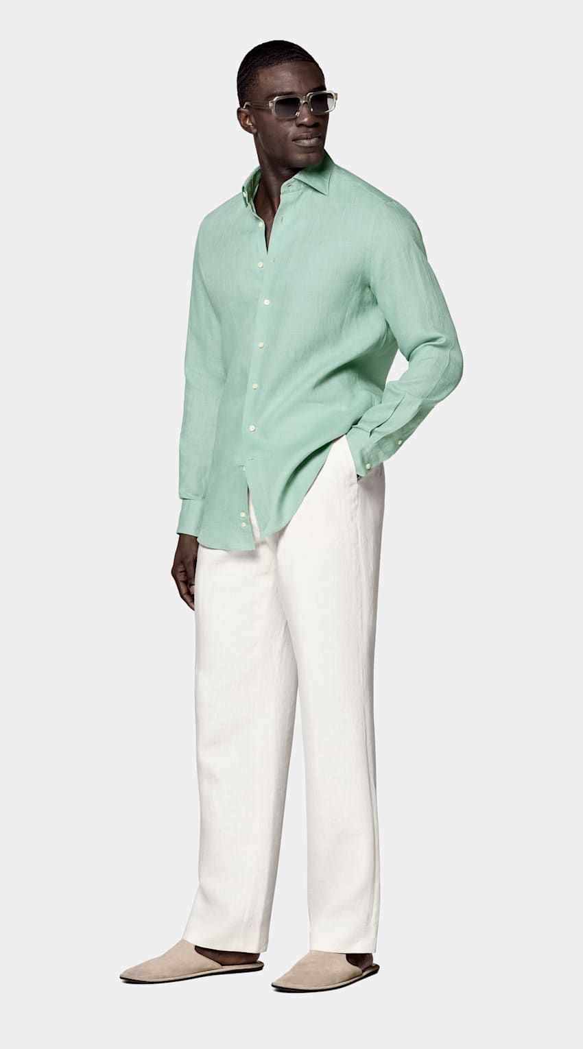 Mid Green Linen Shirt