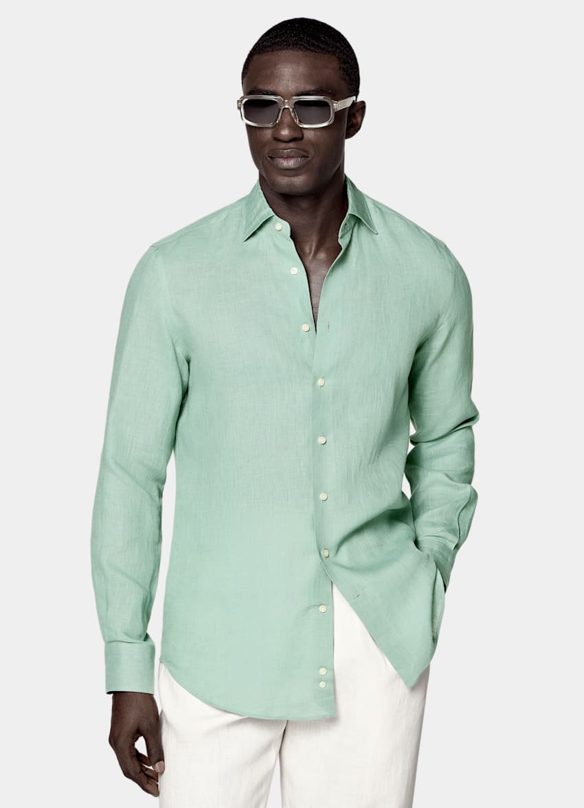 Mid Green Linen Shirt