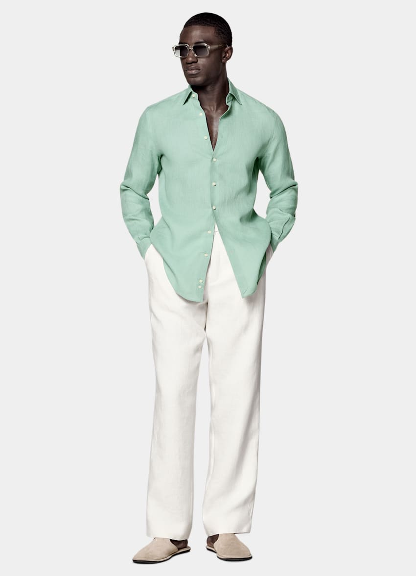 Mid Green Linen Shirt