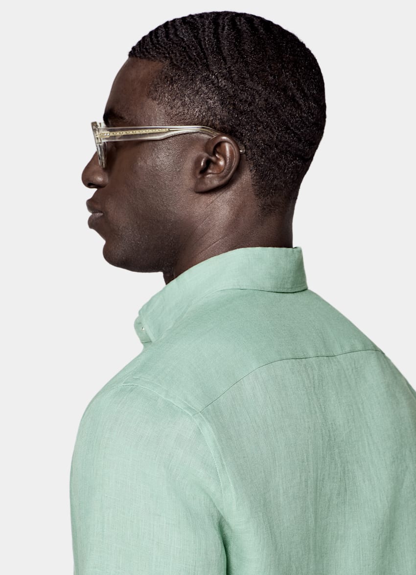 Mid Green Linen Shirt