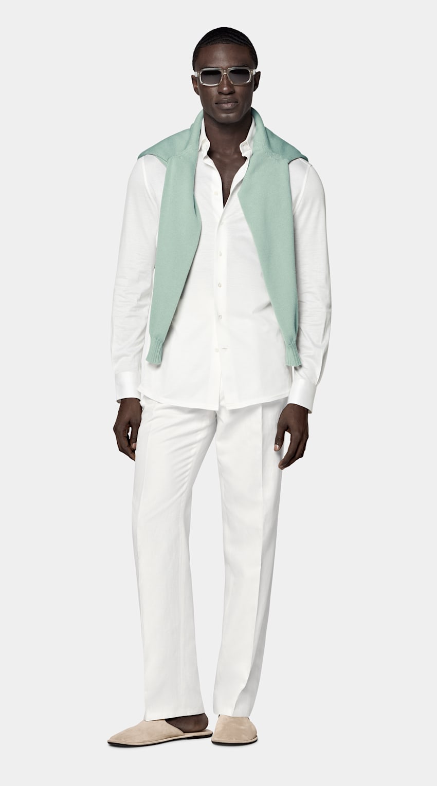 Off-White Knitted Cotton Silk Shirt
