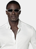 Off-White Knitted Cotton Silk Shirt