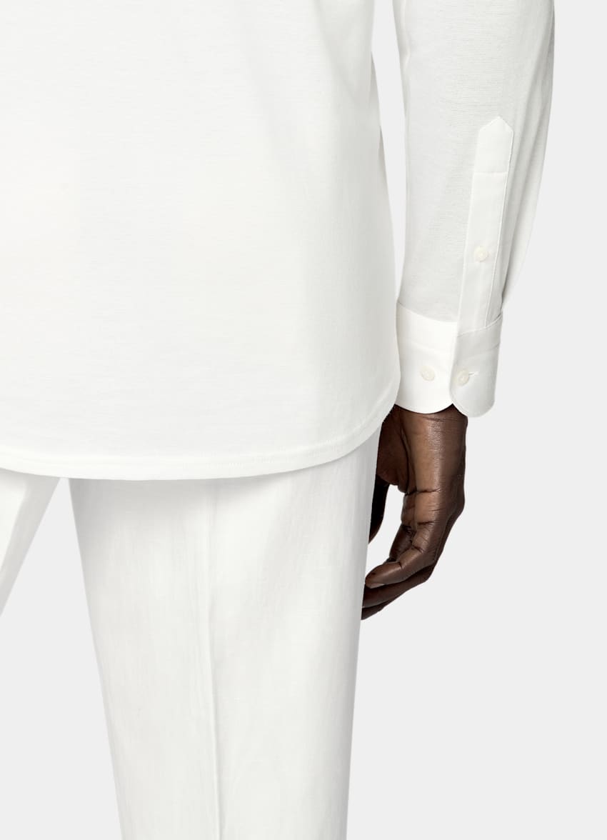 Off-White Knitted Cotton Silk Shirt