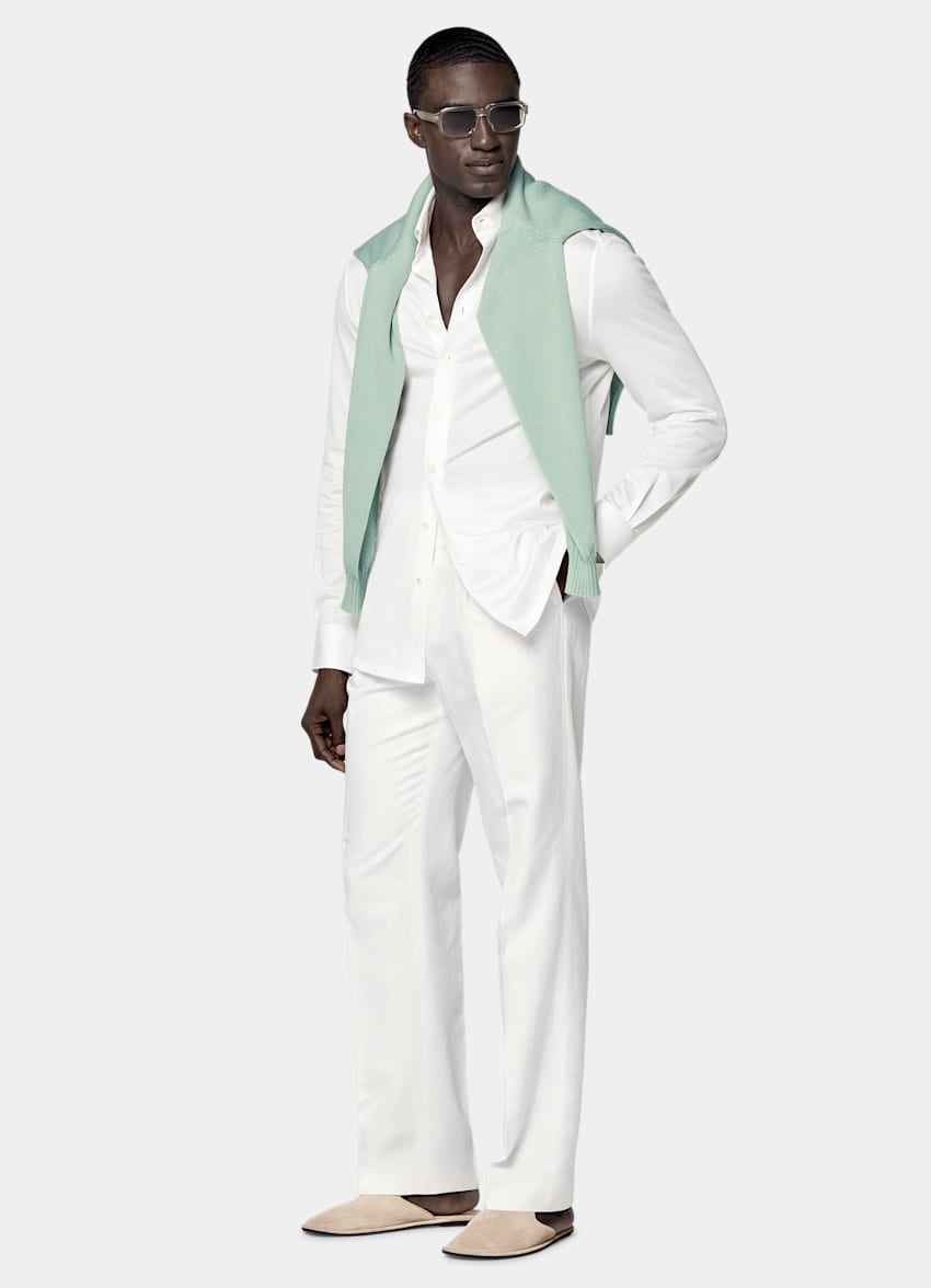 Off-White Knitted Cotton Silk Shirt