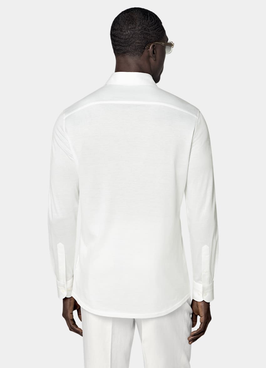 Off-White Knitted Cotton Silk Shirt