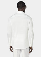 Off-White Knitted Cotton Silk Shirt
