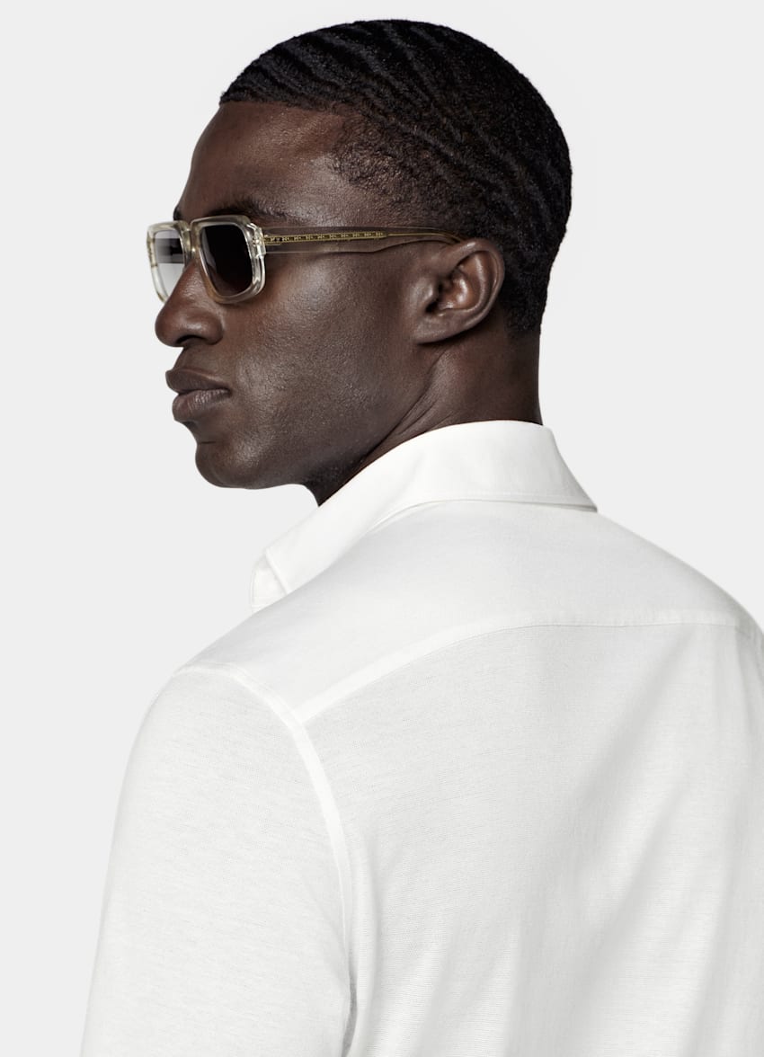 Off-White Knitted Cotton Silk Shirt
