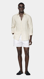 Light Brown Striped Linen Shirt