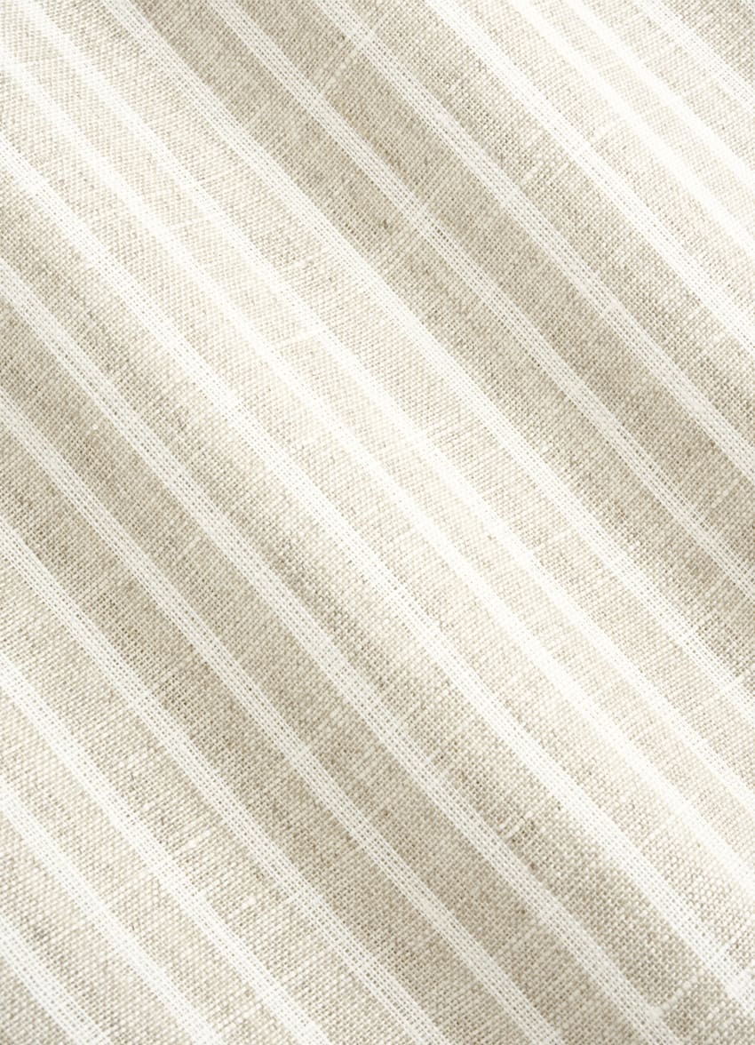 Light Brown Striped Linen Shirt