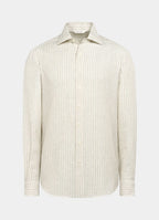 Light Brown Striped Linen Shirt