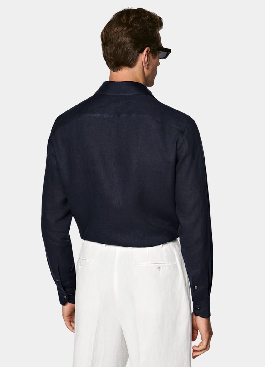 Navy Linen Shirt