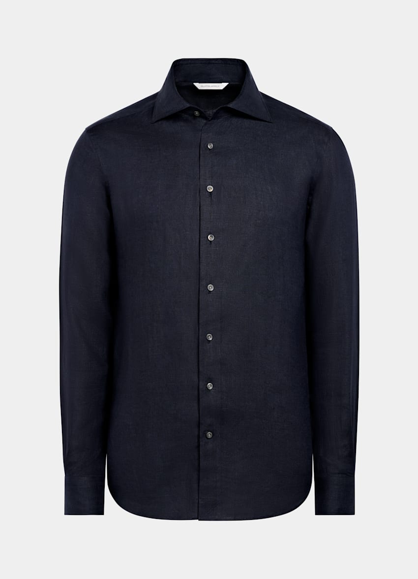 Navy Linen Shirt