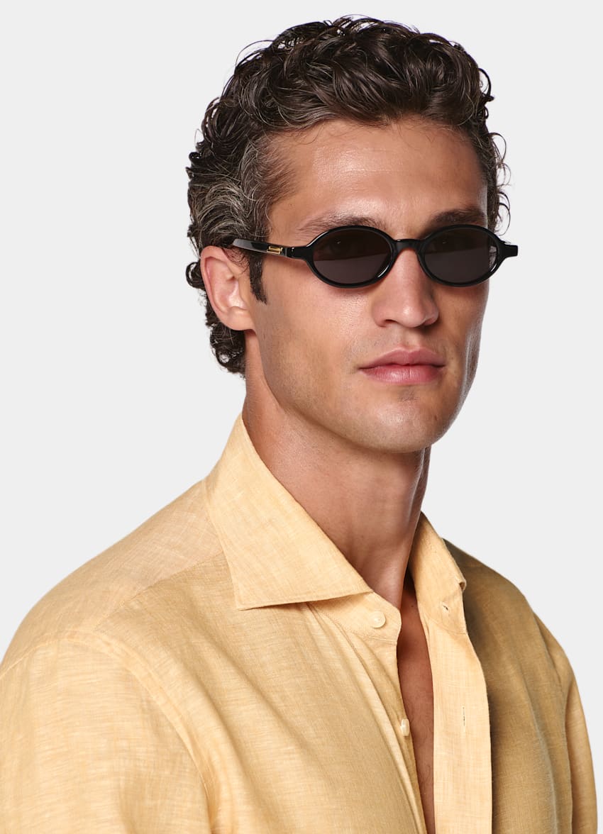 Orange Linen Shirt