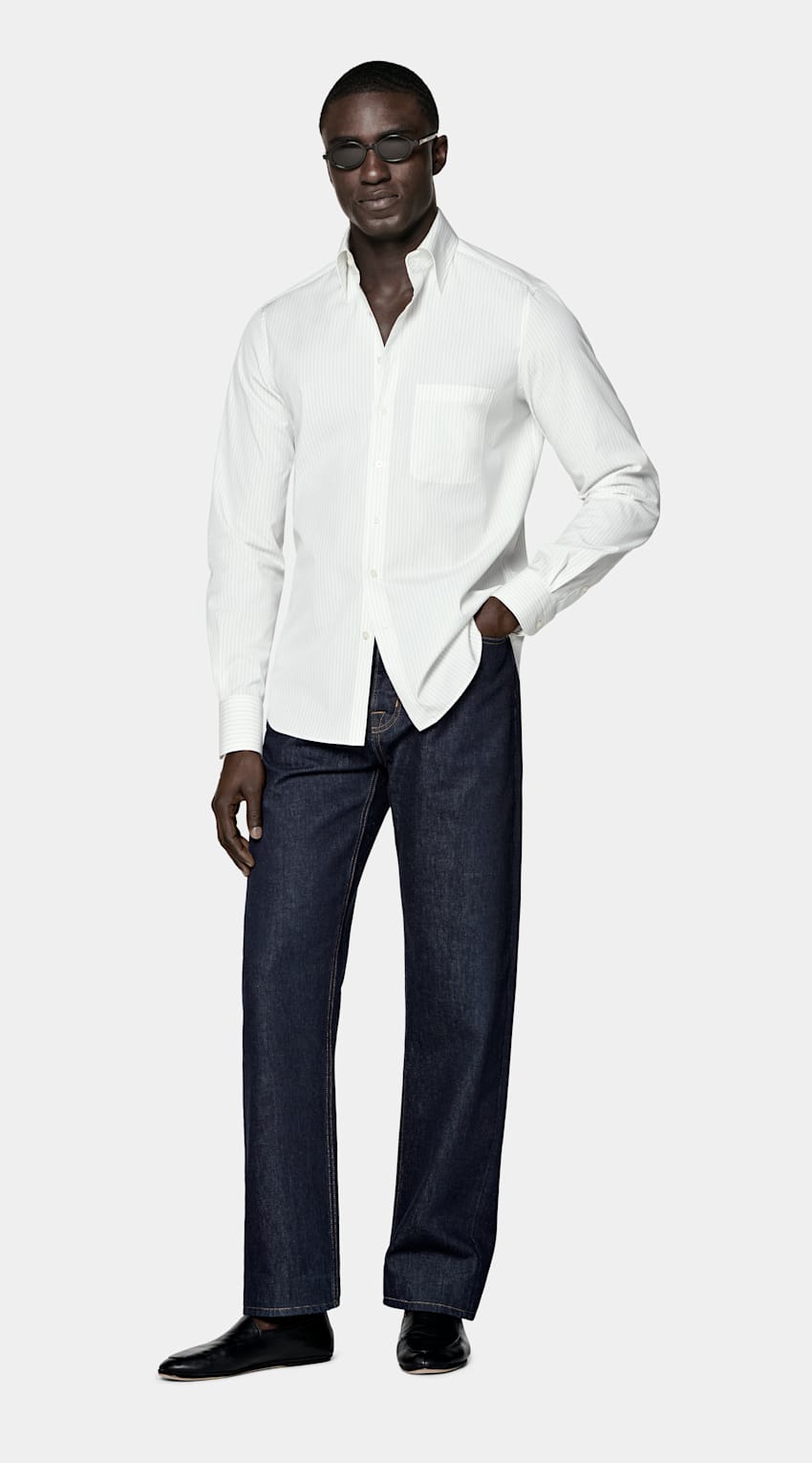 Black Striped Cotton Shirt