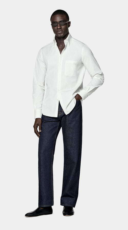 Black Striped Cotton Shirt